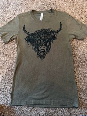 Bella Canvas Brown Crewneck Tee with Black Graphic